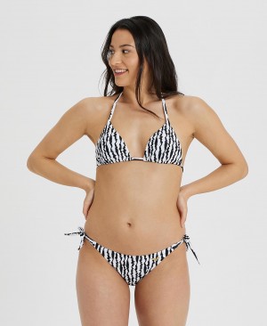 Black Arena Allover Triangle Women's Bikinis | 11346125