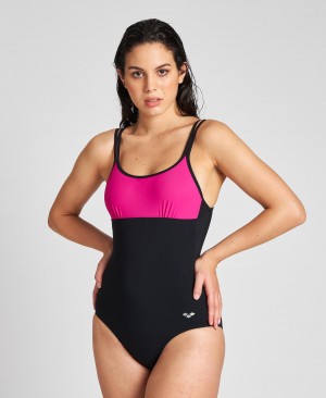 Black Arena Betta U Back Women's Swimsuits | 48657478