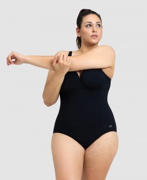 Black Arena Bodylift Maura U Back Plus Women's Swimsuits | 59363785