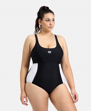 Black Arena Control Panel Pro Back Plus Women's Swimsuits | 89464062