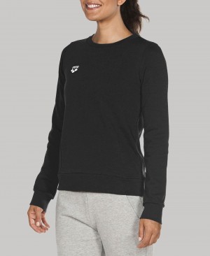 Black Arena Essential Crew Women's Sweatshirts | 60399289