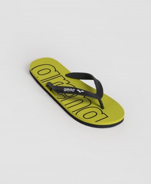 Black Arena Flip Flop Arena Hook Men's Flip Flops | 62649868