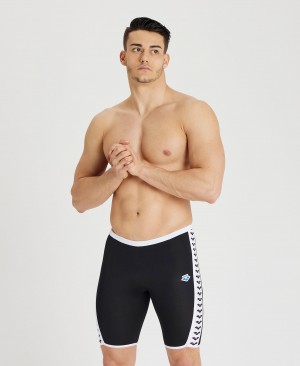 Black Arena Icons Solid Jammer Men's Swim Shorts | 37924479