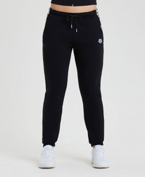 Black Arena Icons Solid Women's Pants | 63850146