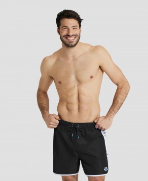 Black Arena Icons Team Stripe Men's Boxer | 81068774