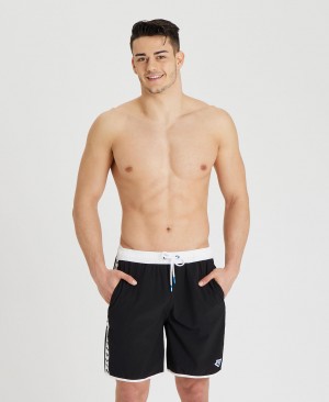 Black Arena Icons Team Stripe Men's Shorts | 34851797