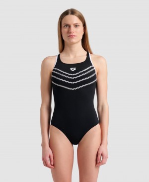 Black Arena Losange V Pro Back Women's Swimsuits | 51588419