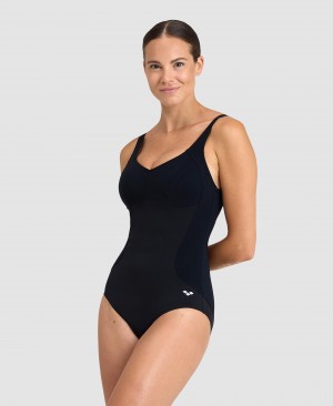 Black Arena Manuela Bodylift U Back Women's Swimsuits | 49805776