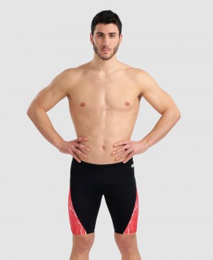 Black Arena Marbled Jammer Men's Swim Shorts | 95056069