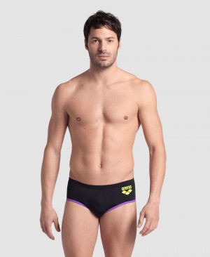 Black Arena One Big Logo Men's Briefs | 76414940