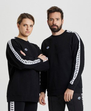 Black Arena Oversized Team Men's Sweatshirts | 65441035