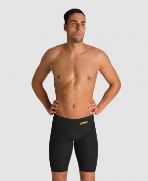 Black Arena Powerskin Carbon Glide Jammer Men's Racing Suit | 52889502