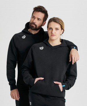 Black Arena Team Hooded Panel Men's Sweatshirts | 86983961