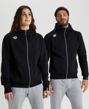 Black Arena Team Hooded Panel Women's Jackets | 43618857