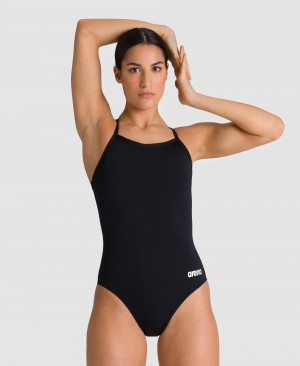 Black Arena Team Light Drop Back Women's Swimsuits | 34679615