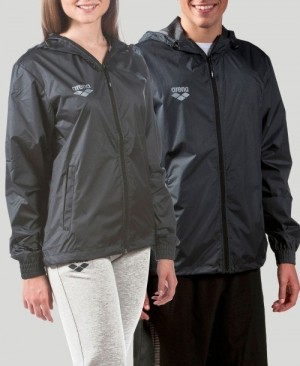 Black Arena Team Line Ripstop Windbreaker Men's Jackets | 12145179