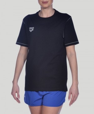 Black Arena Team Line Short Sleeve Women's T Shirts | 72269415