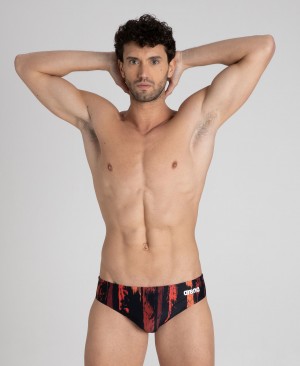 Black Arena Team Painted Stripes Men's Briefs | 63076858