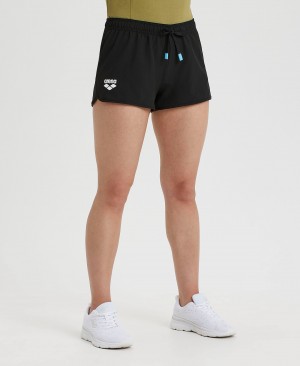 Black Arena Team Solid Women's Shorts | 70169241