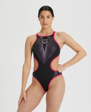 Black Arena Tech Back Women's Swimsuits | 6373661