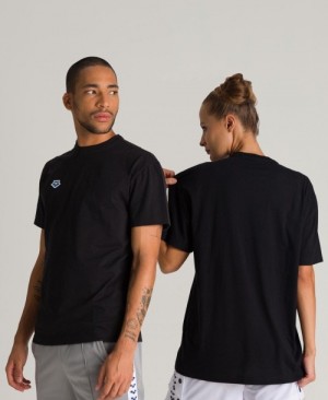 Black Arena Uni Men's T Shirts | 91116605