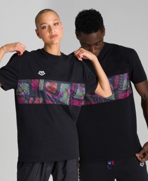 Black Arena Uni Women's T Shirts | 31490084