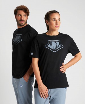 Black Arena Uni Women's T Shirts | 43172030