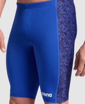 Blue Arena Abstract Tiles Jammer Men's Swim Shorts | 72249829