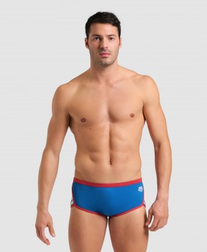 Blue Arena Icons Solid Low Waist Men's Swim Trunks | 97533190