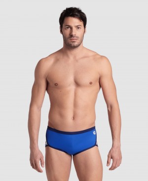 Blue Arena Icons Solid Low Waist Men's Swim Trunks | 6351812