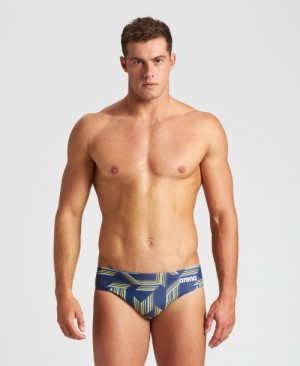 Blue Arena Puzzled Men's Briefs | 2845784