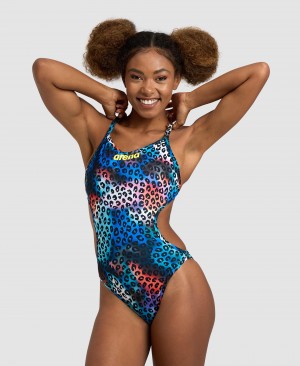 Blue Arena Rule Breaker Hooked Reversible Women's Swimsuits | 2717307