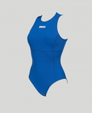 Blue Arena Solid Waterpolo Women's Swimsuits | 73320309