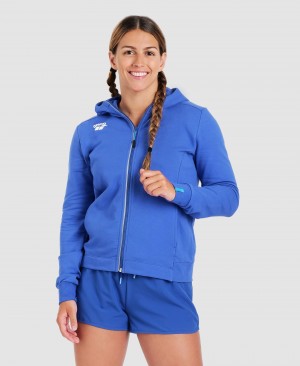 Blue Arena Team Hooded Panel Women's Jackets | 73738596