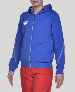 Blue Arena Team Line Hooded Women's Jackets | 23004822