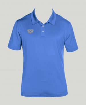 Blue Arena Team Line Tech Short Sleeve Men's Polo Shirts | 67020584