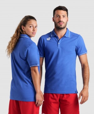 Blue Arena Team Solid Men's Polo Shirts | 1025251