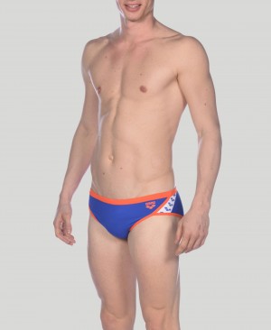 Blue Arena Team Stripe Men's Briefs | 52548682