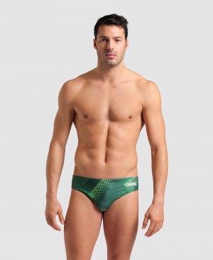 Green Arena Halftone Men's Briefs | 33658145