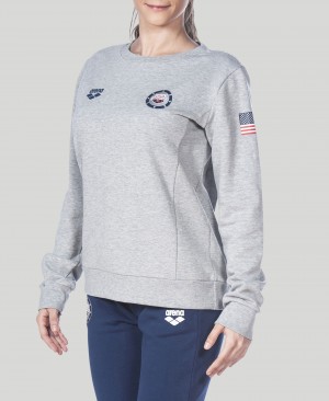 Grey Arena Essential Crew Women's Sweatshirts | 17476613