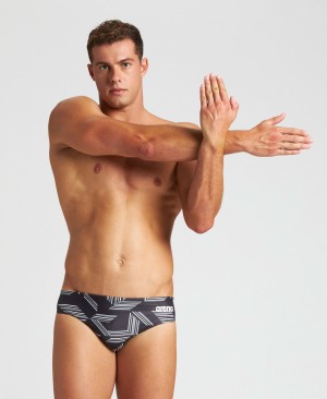 Grey Arena Puzzled Men's Briefs | 11131126