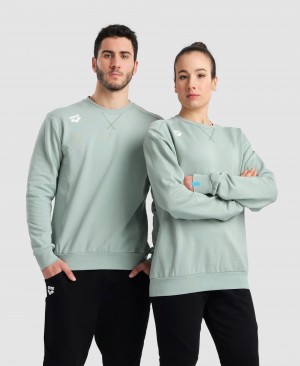 Grey Arena Solid Crewneck Men's Sweatshirts | 51643204