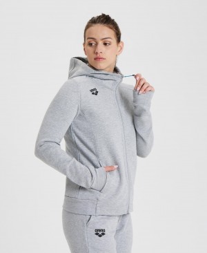 Grey Arena Team Hooded Panel Women's Jackets | 10484053