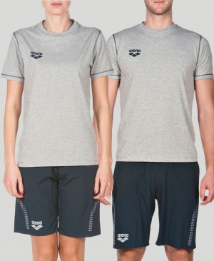 Grey Arena Team Line Short Sleeve Men's T Shirts | 77024418