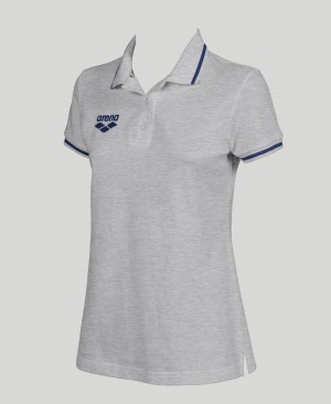 Grey Arena Team Line Short Sleeve Women's Polo Shirts | 90232804