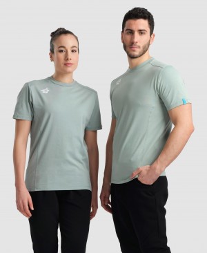 Grey Arena Team Panel Women's T Shirts | 83387987