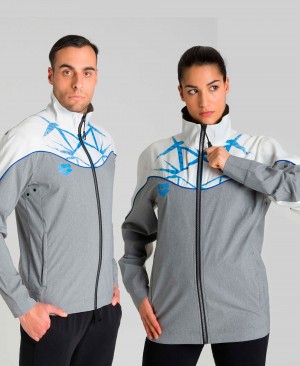 Grey Arena USA Swimming Team Kit Og Demin Warm Up Women's Jackets | 28259463