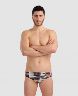 Multicolor Arena Allover Men's Briefs | 69176271