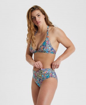 Multicolor Arena Halterneck Multiprints Women's Bikinis | 60361354