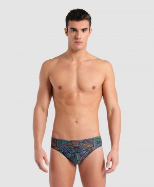 Multicolor Arena Overview Men's Briefs | 30178058